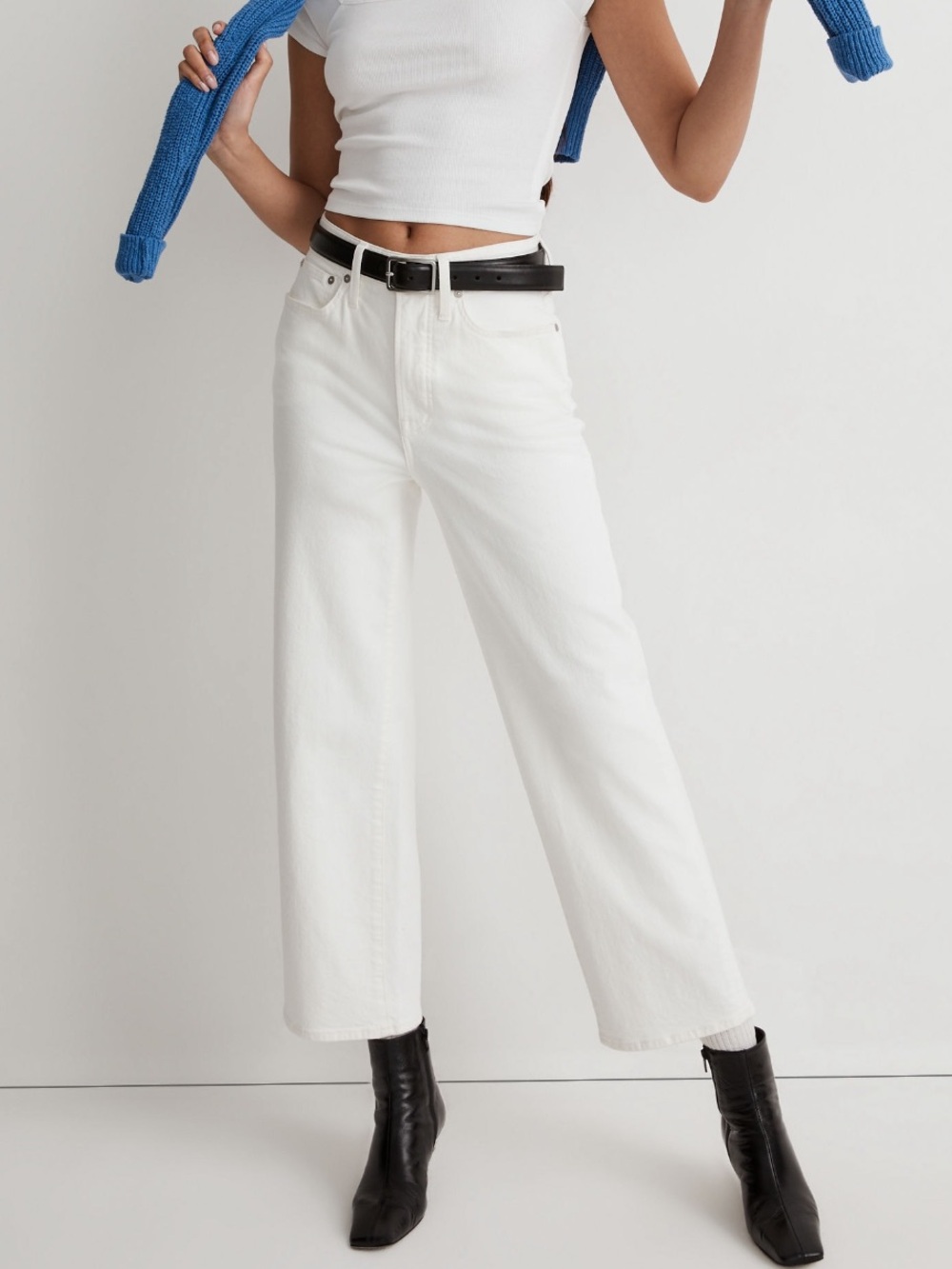 Madewell The Perfect Vintage Wide-Leg Crop Jean - Tile White 27